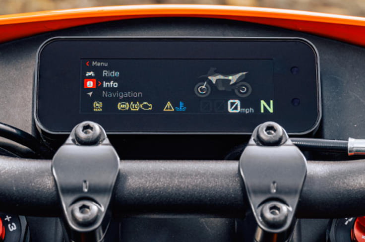 It features a 4.2-inch TFT dash with a 4 way toggle button It features a 4.2-inch TFT dash with a 4 way toggle button